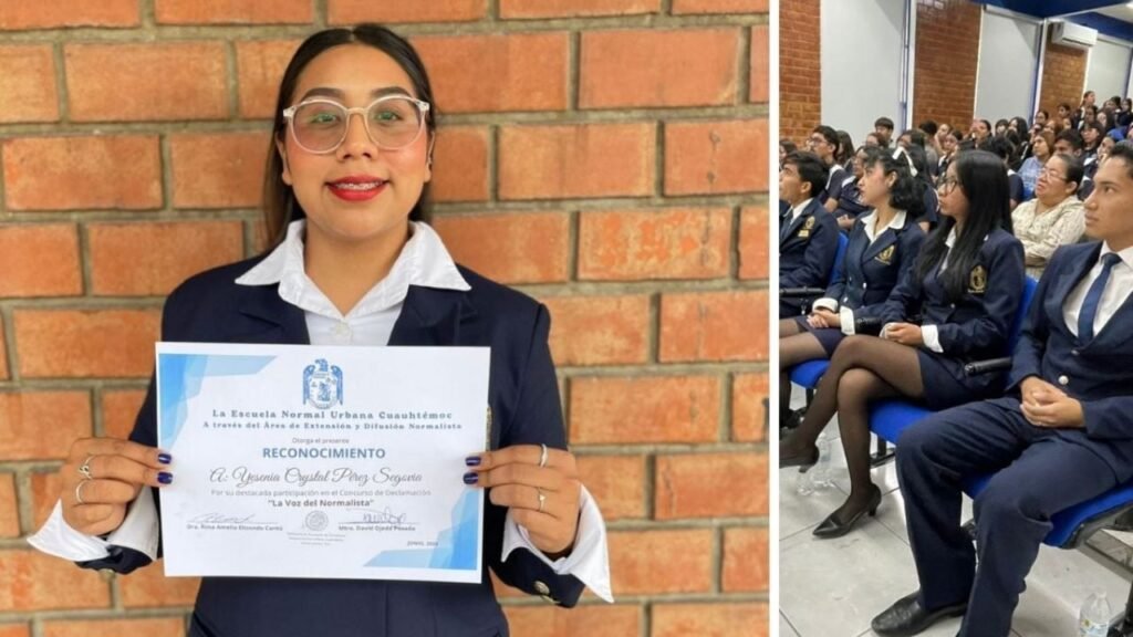 Yesenia Pérez gana concurso de declamación en Normal Cuauhtémoc