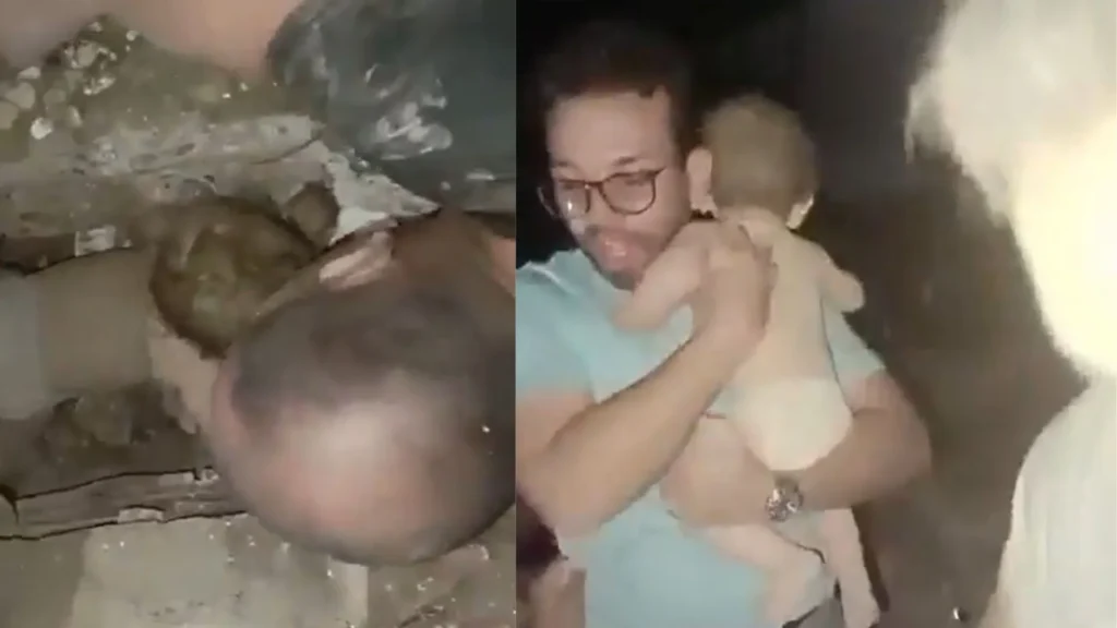 Rescatan a un bebé con vida tras sismos en La Guaira, Venezuela