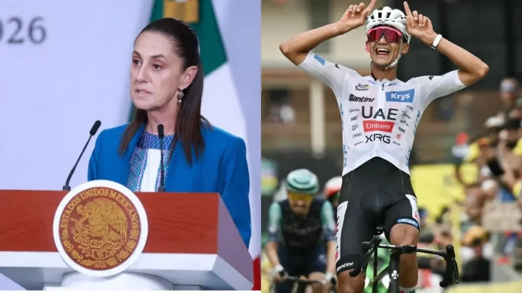 Sheinbaum felicita a Isaac del Toro por podio histórico en Tour de Francia