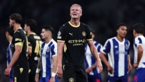 Doblete de Haaland da victoria al Manchester City en Champions