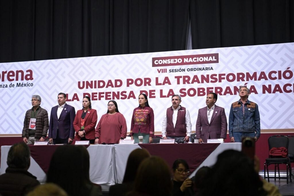 Américo Villarreal participa en la mesa de honor del Consejo Nacional de Morena