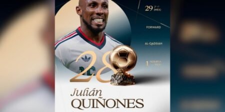 Julián Quiñones, lugar 28 en Balón de Oro 2026